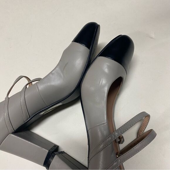 Journee Collection Rory heeled Mary Jane Pumps gray black toe vintage vibe 9 - Picture 4 of 10